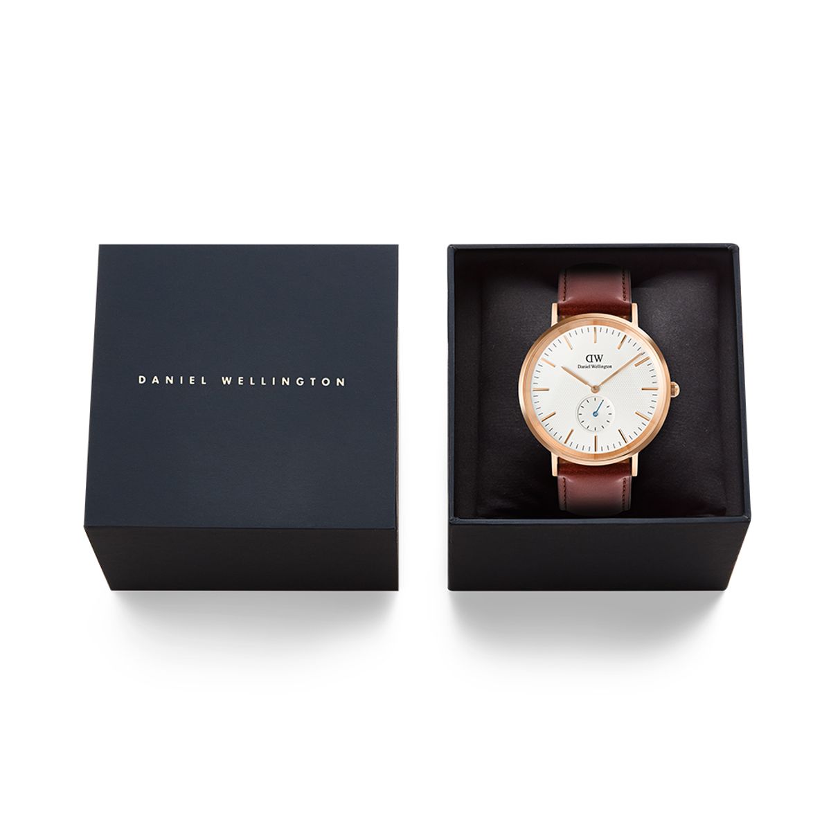 다니엘 웰링턴(DANIEL WELLINGTON) CLASSIC MULTI-EYE 남자 브라운 빈티지 가죽스트랩 패션시계