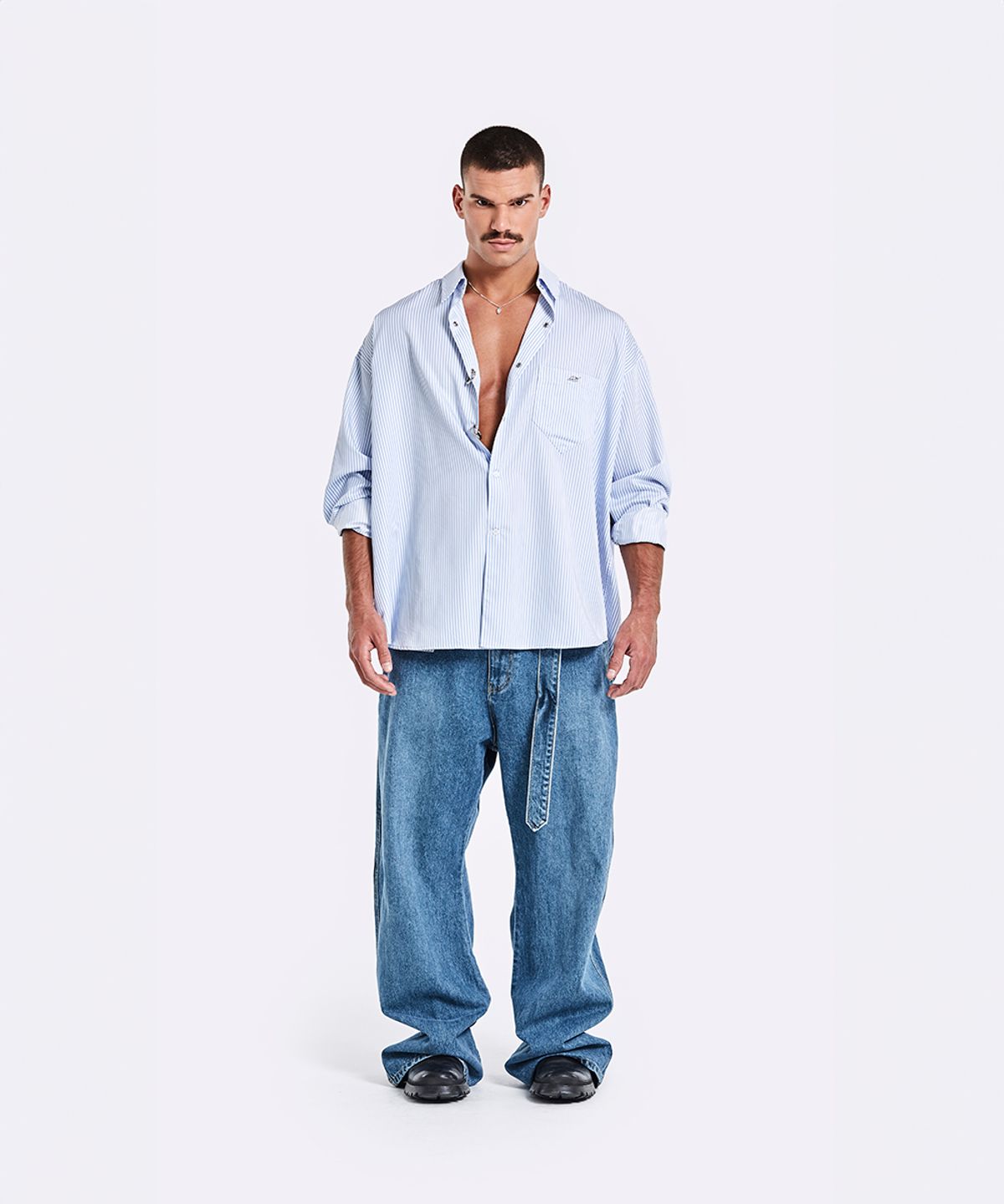51퍼센트(51PERCENT) Ring Shirt - blue stripe