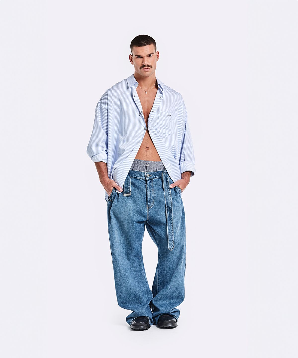 51퍼센트(51PERCENT) Ring Shirt - blue stripe