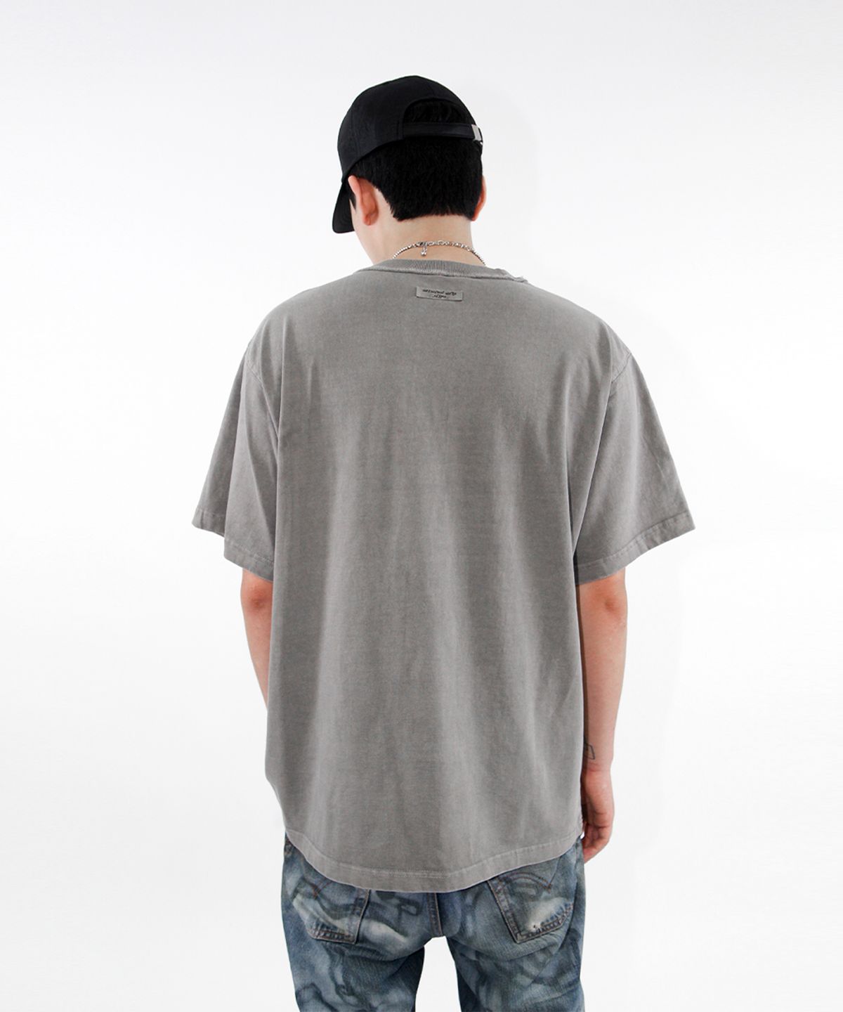크리건(CRIGUN) Pigment 3 Stitch 세미 오버핏 반팔티 METAL GREY