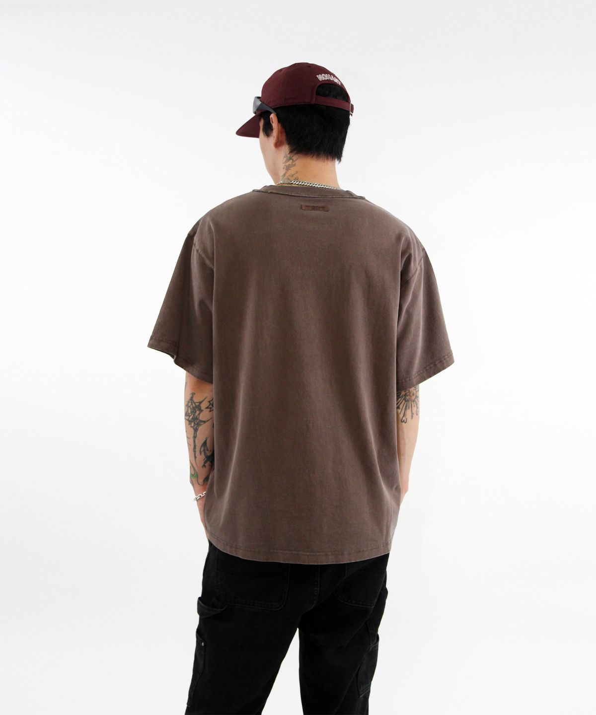 크리건(CRIGUN) Pigment 3 Stitch 세미 오버핏 반팔티 FADED BROWN