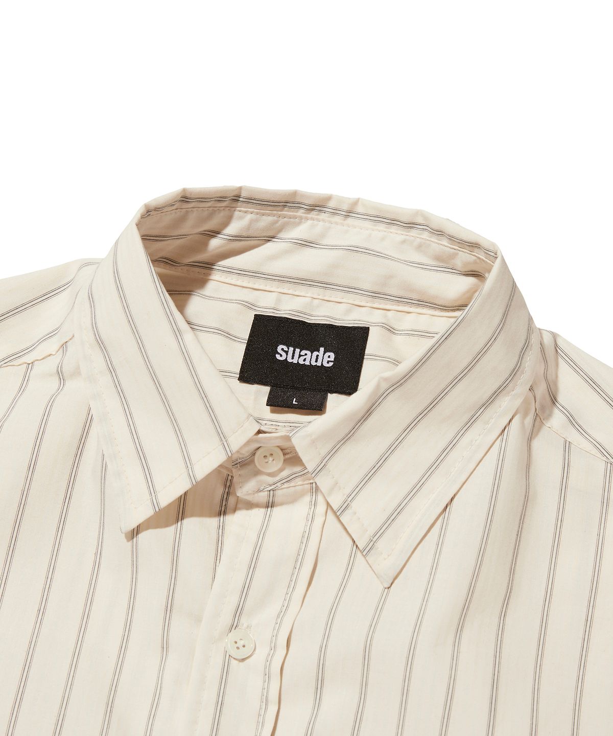 스웨이드(SUADE) STRIPED OVER SHIRT [IVORY]