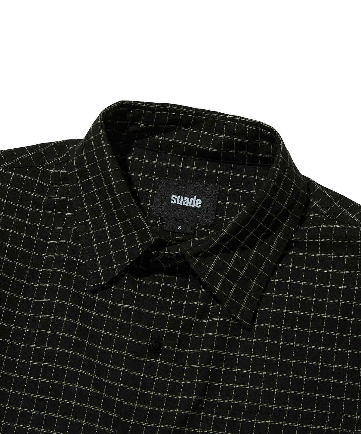 스웨이드(SUADE) CROPPED CHECK SHIRT [BLACK]