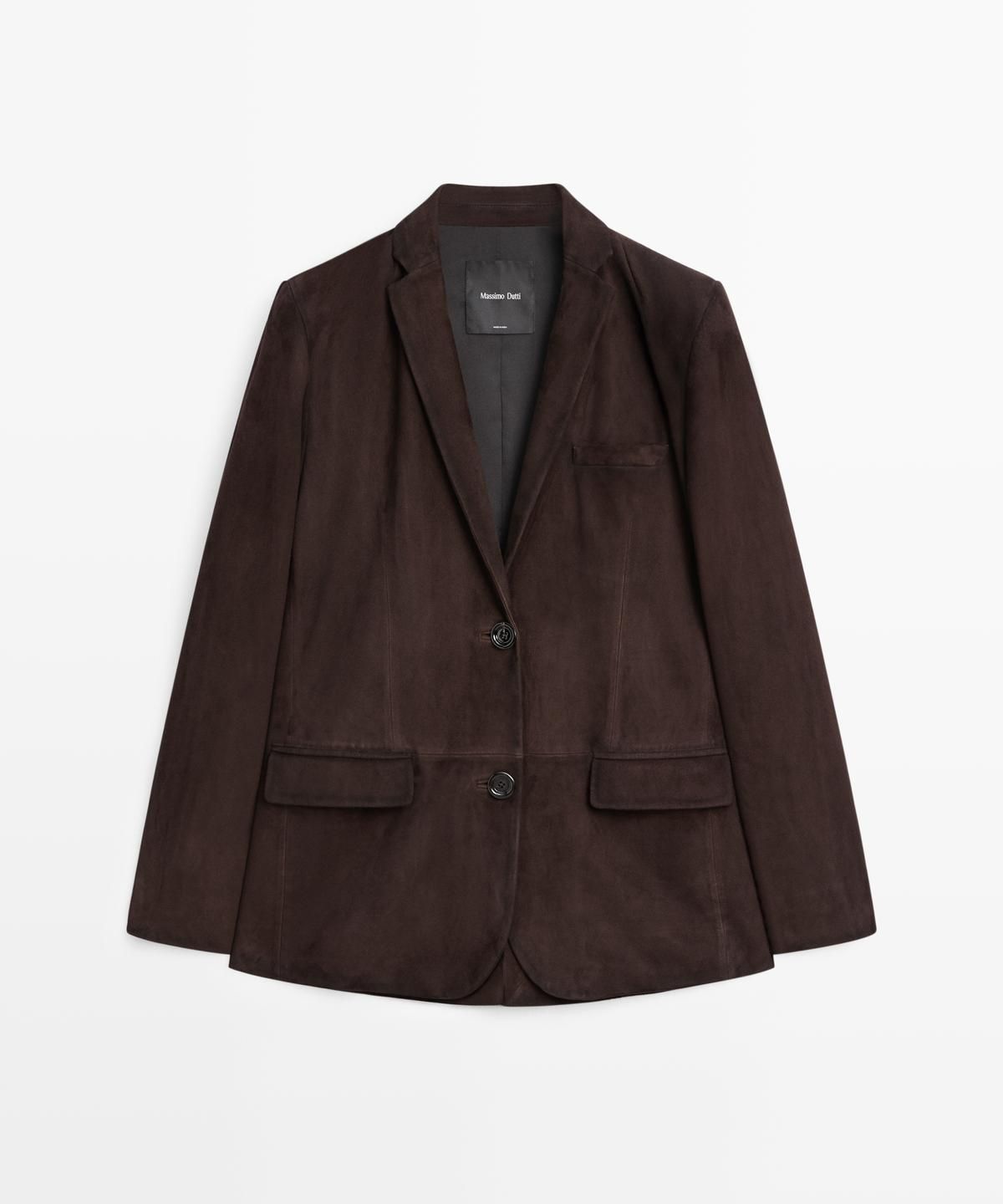 마시모두띠(MASSIMO DUTTI) 스웨이드 레더 블레이저