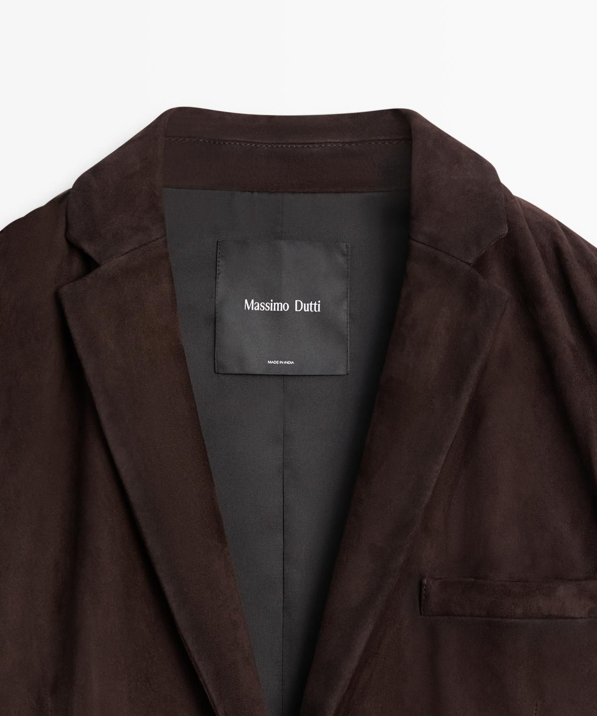 마시모두띠(MASSIMO DUTTI) 스웨이드 레더 블레이저