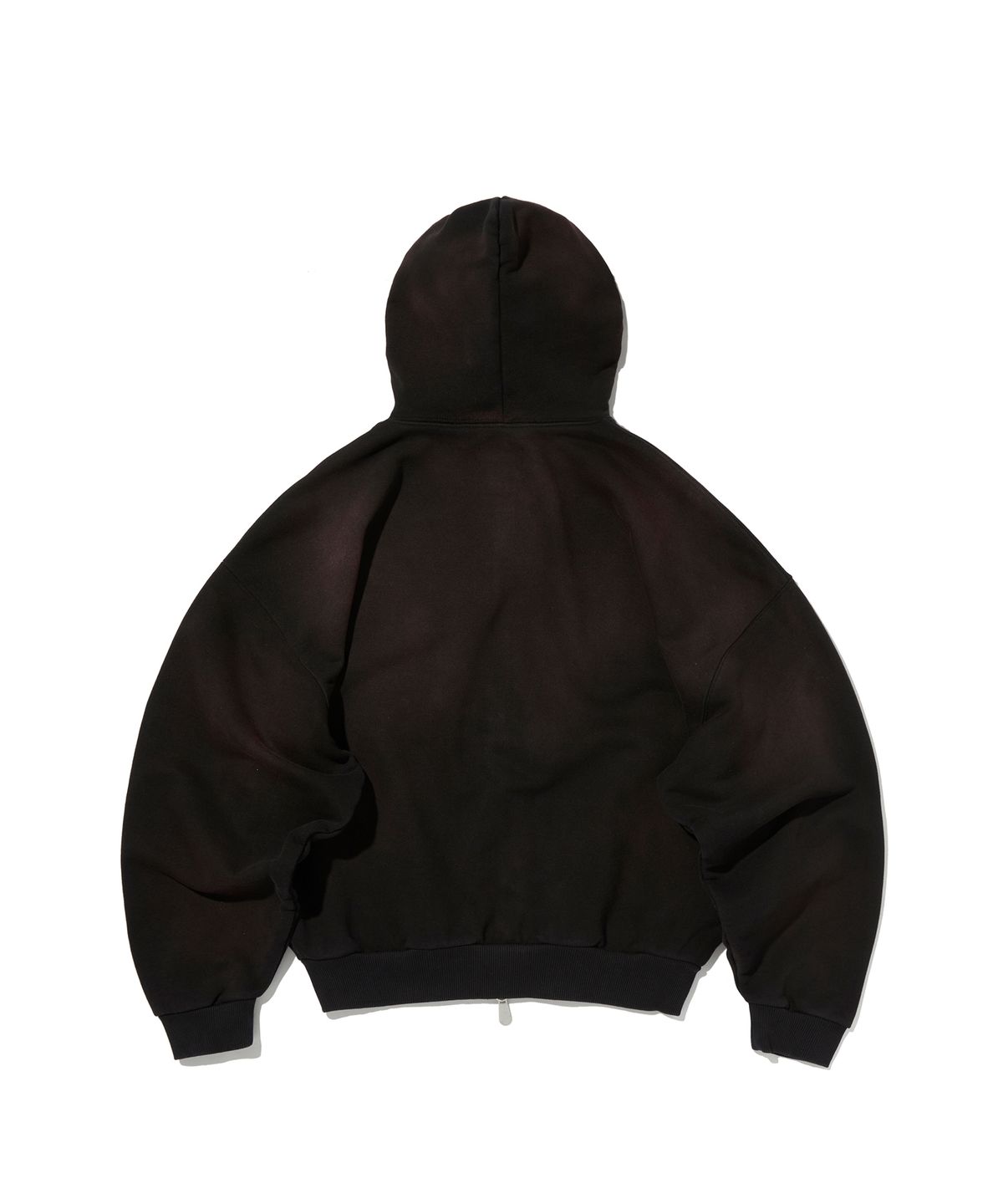 스웨이드(SUADE) CROPPED WASHED HOOD ZIP UP [DARK BLACK]