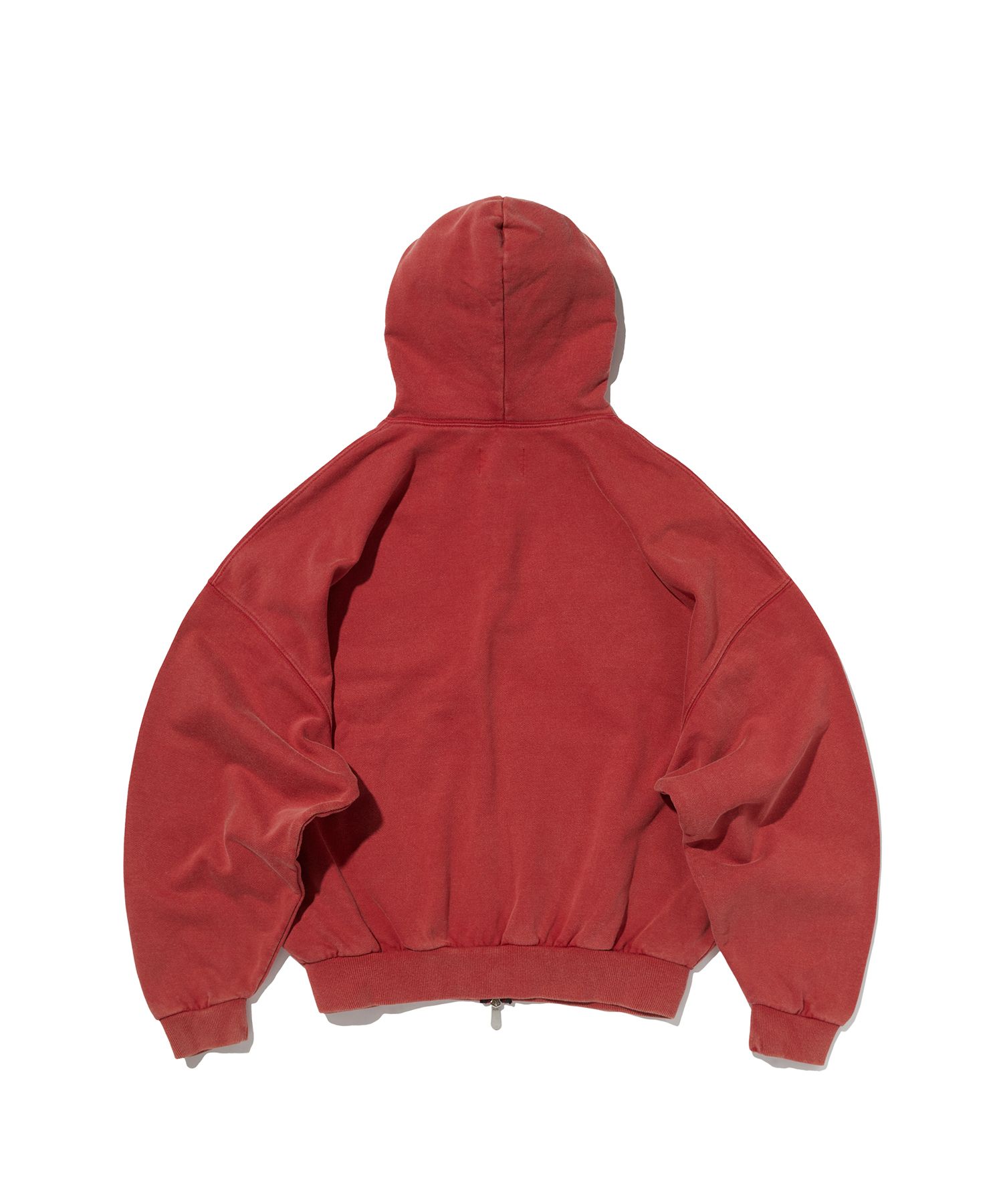 MUSINSA公式 | SUADE CROPPED WASHED HOOD ZIP UP [RED]