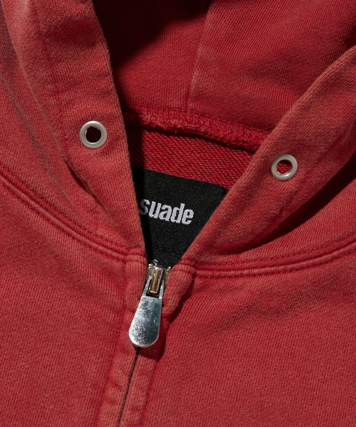 스웨이드(SUADE) CROPPED WASHED HOOD ZIP UP [RED]