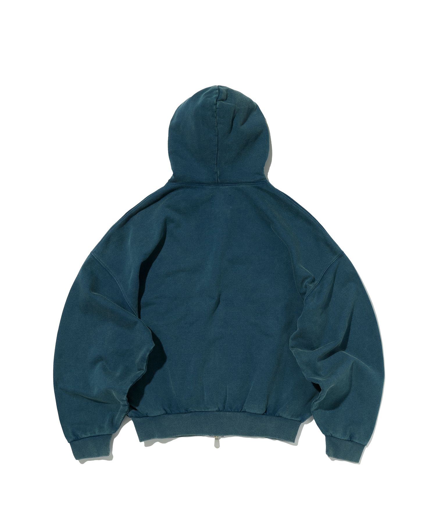 MUSINSA公式 | SUADE CROPPED WASHED HOOD ZIP UP [DEEP GREEN]
