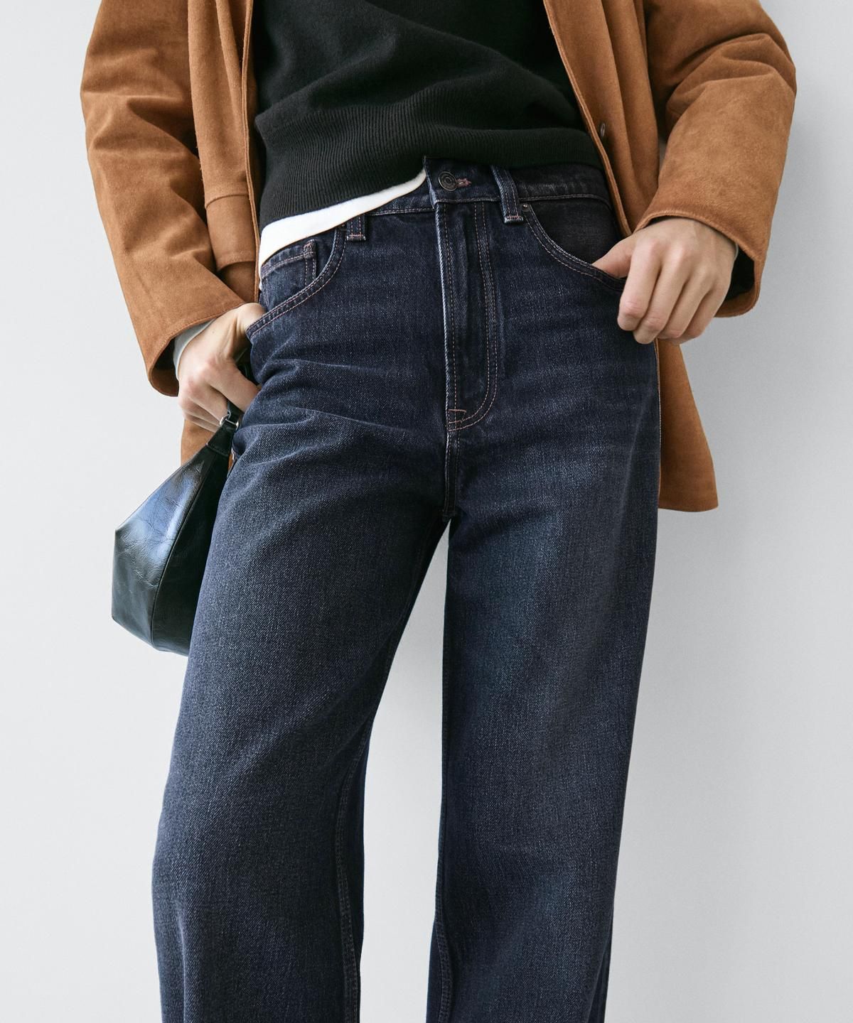 마시모두띠(MASSIMO DUTTI) 하이웨이스트 와이드 레그 진