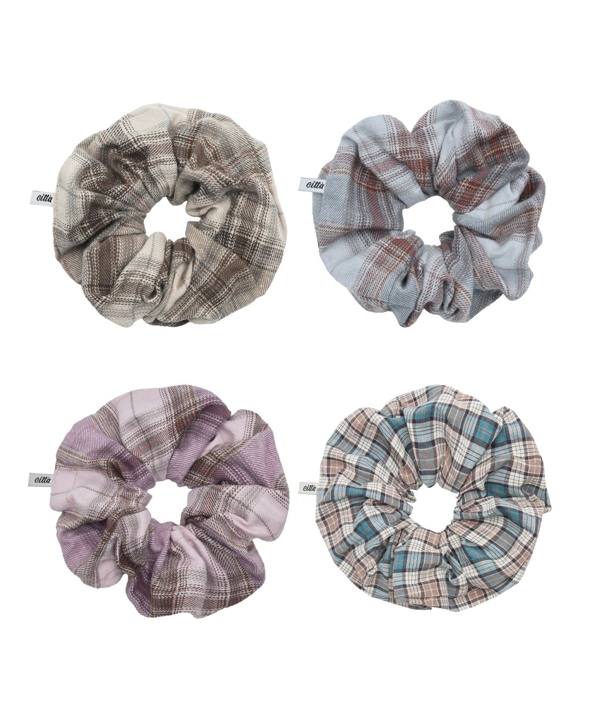 씨타(CITTA) Vintage Check Scrunchie_CTA934(Blue)