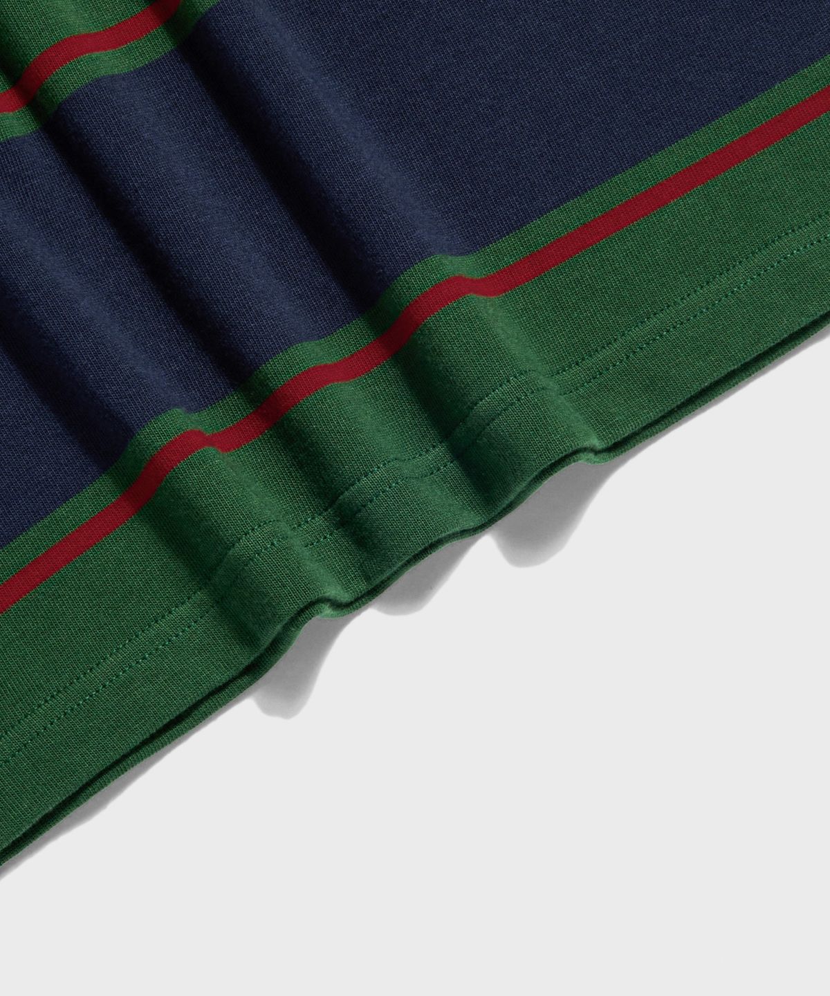 브론슨(BRONSON) Classic Fit Striped Jersey Rugby Shirt Green/Navy/Red