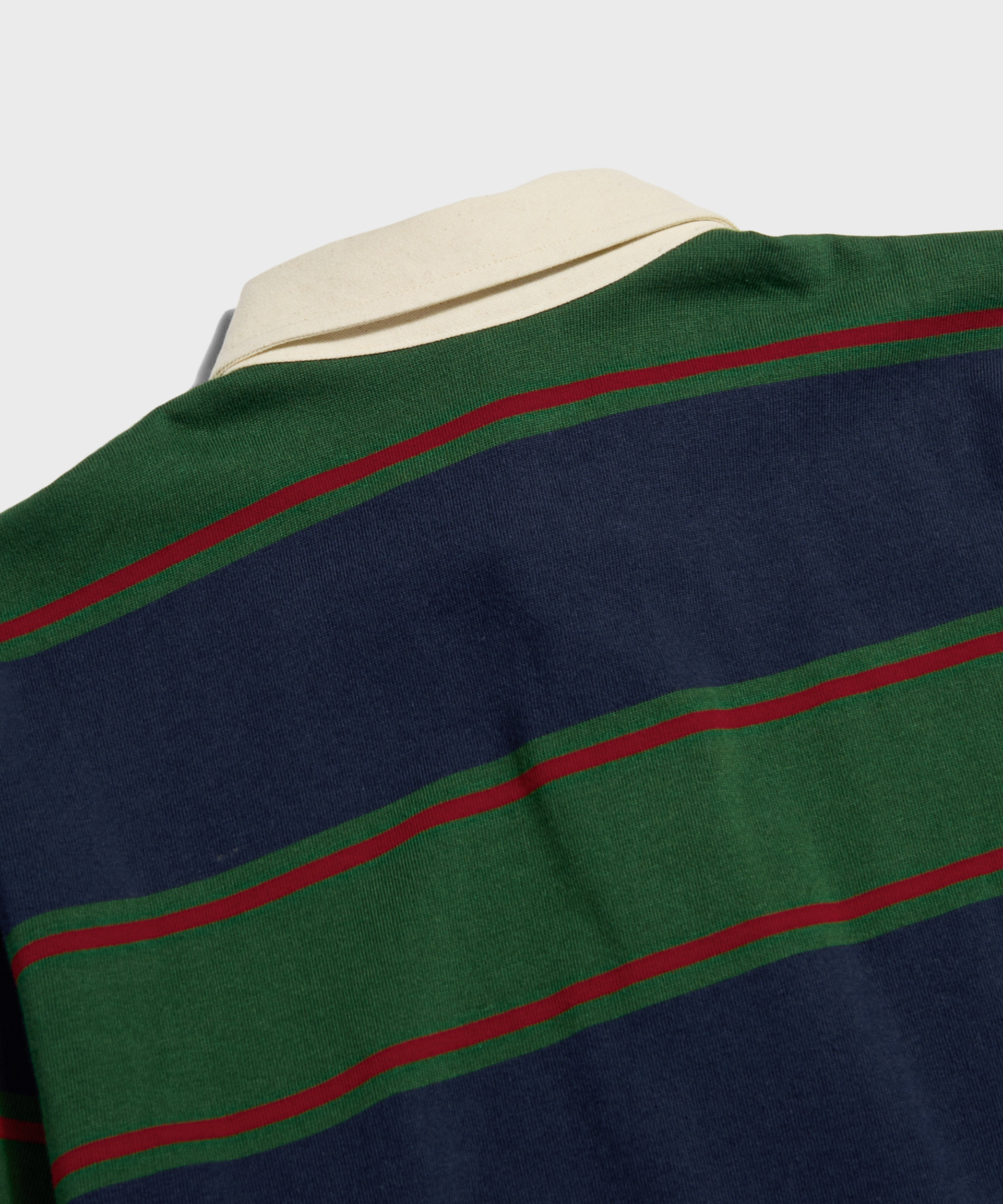 브론슨(BRONSON) Classic Fit Striped Jersey Rugby Shirt Green/Navy/Red