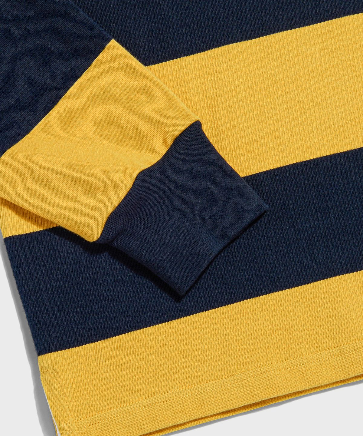 브론슨(BRONSON) Classic Fit Striped Jersey Rugby Shirt Yellow/Navy