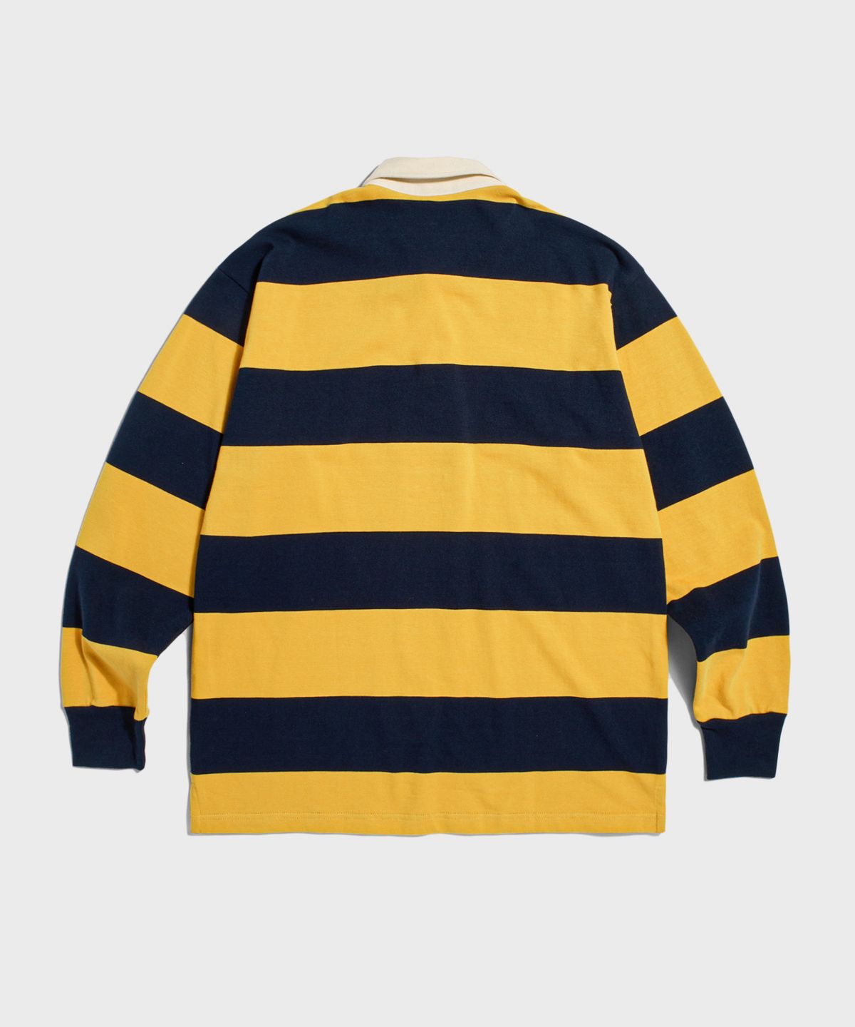 브론슨(BRONSON) Classic Fit Striped Jersey Rugby Shirt Yellow/Navy