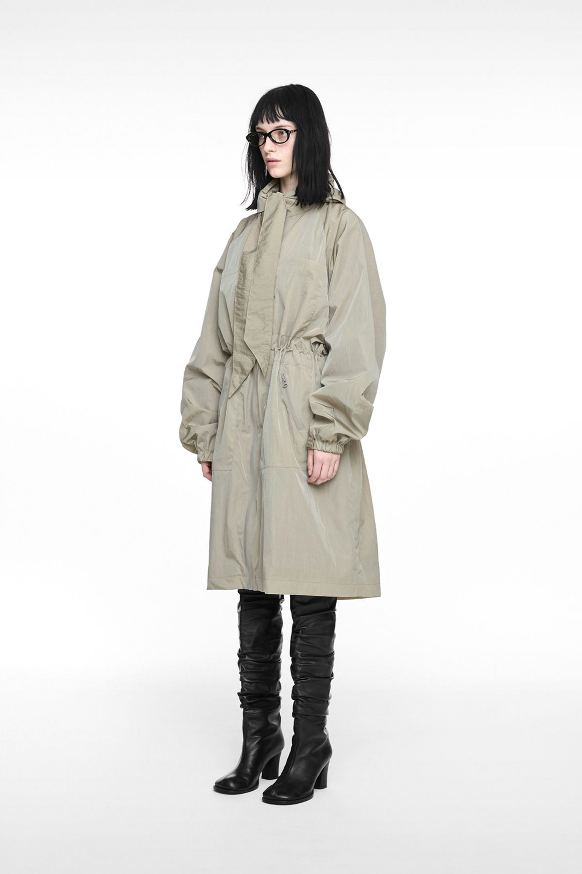 나체(NACHE) TIE FIELD COAT (UNISEX) BEIGE