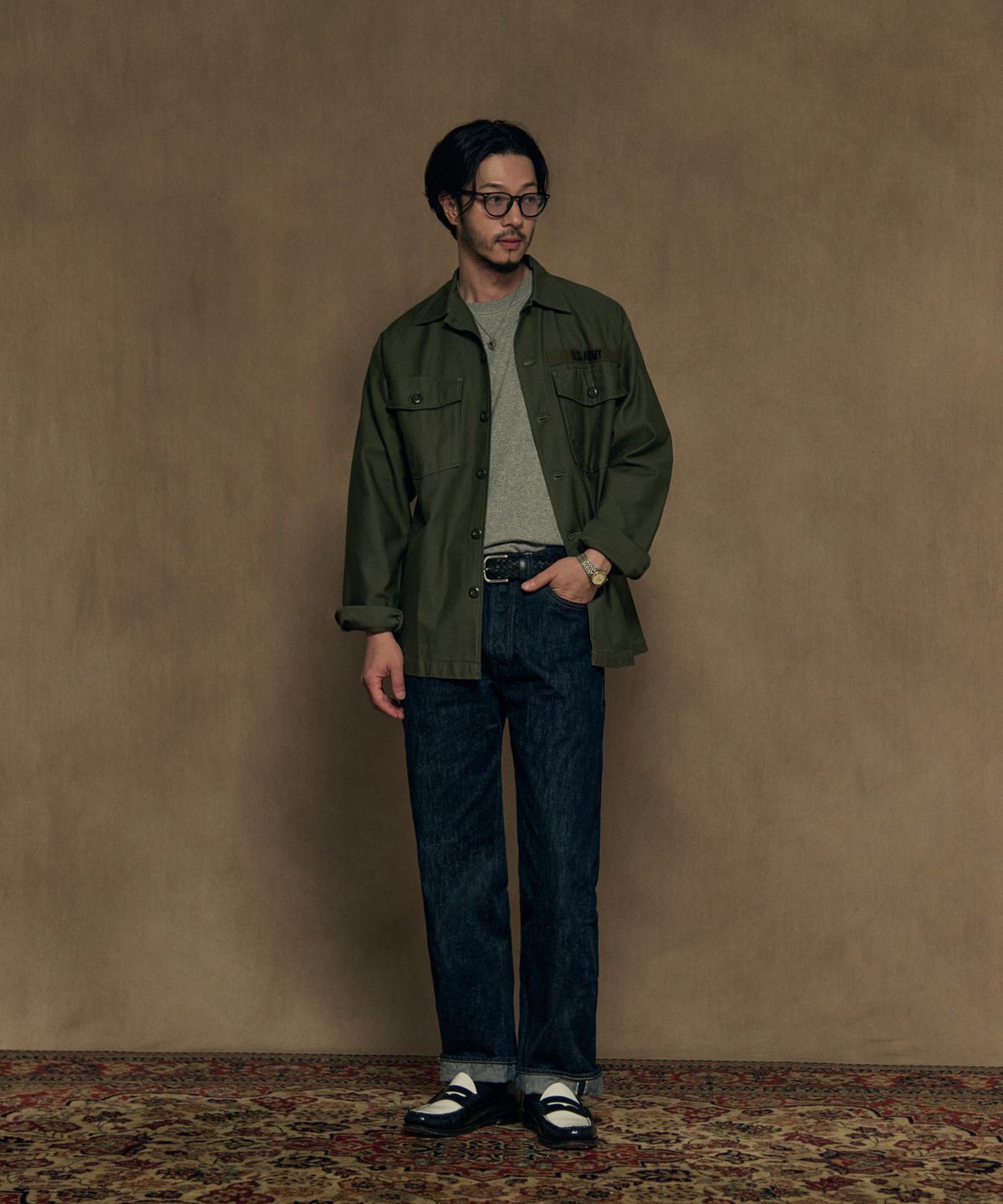 브론슨(BRONSON) Vietnam War US Army OG-107 Fatigue Utility Shirt