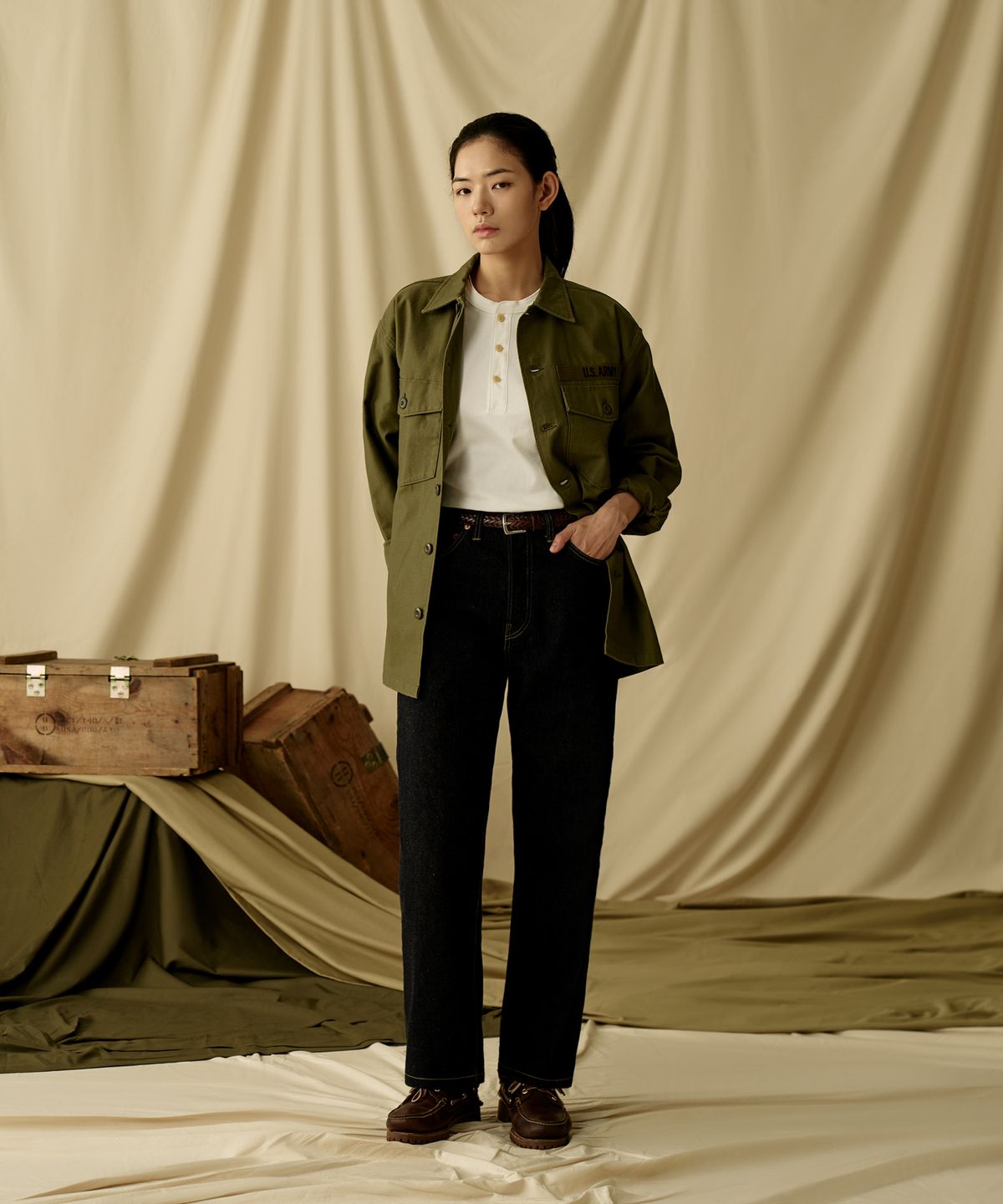 브론슨(BRONSON) Vietnam War US Army OG-107 Fatigue Utility Shirt