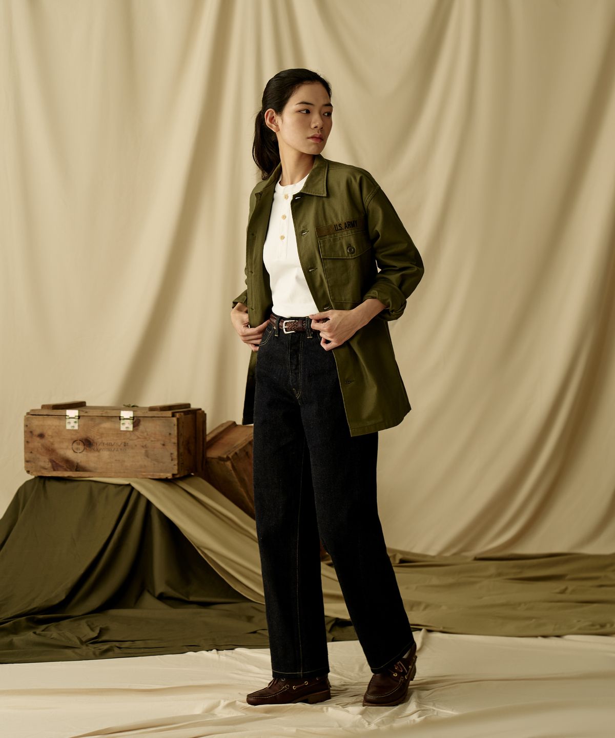 브론슨(BRONSON) Vietnam War US Army OG-107 Fatigue Utility Shirt