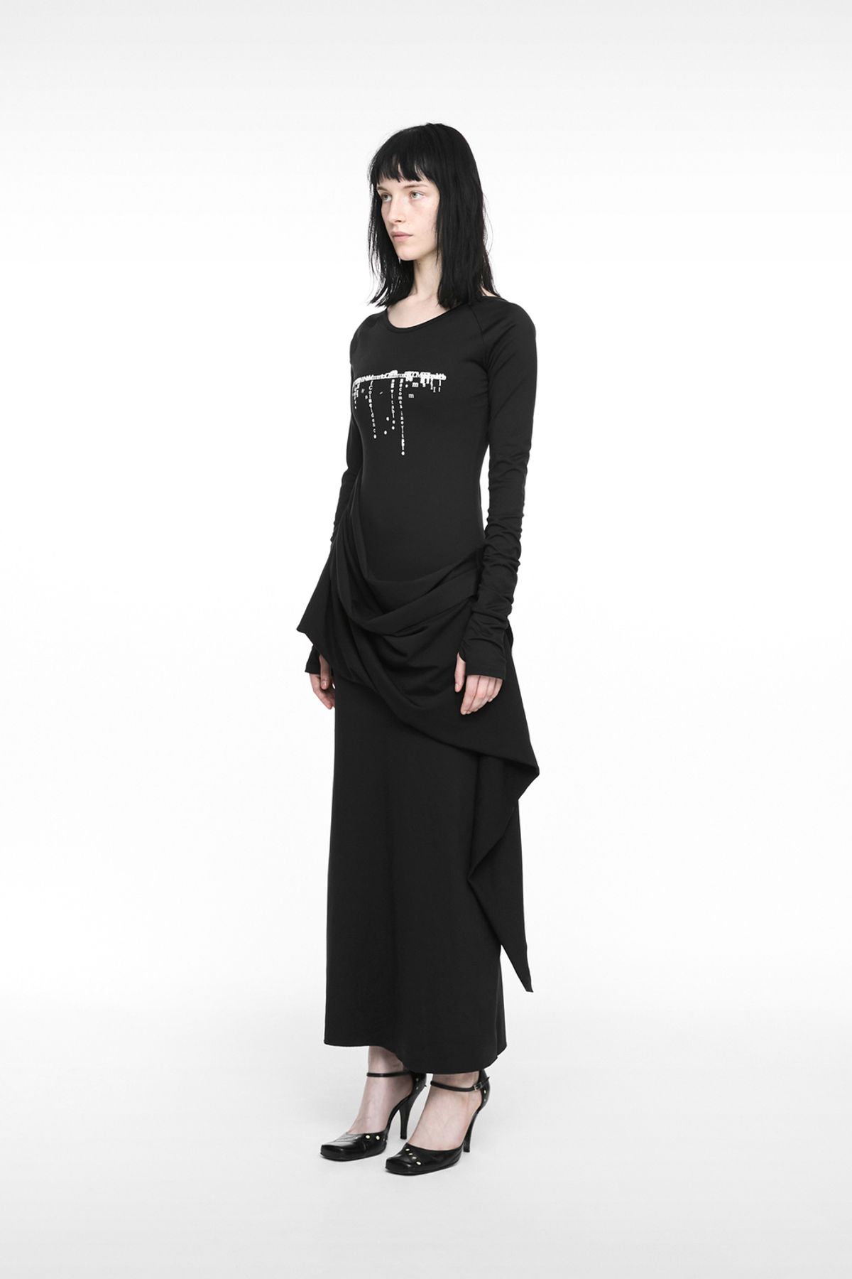 나체(NACHE) DROP MAXI DRESS BLACK