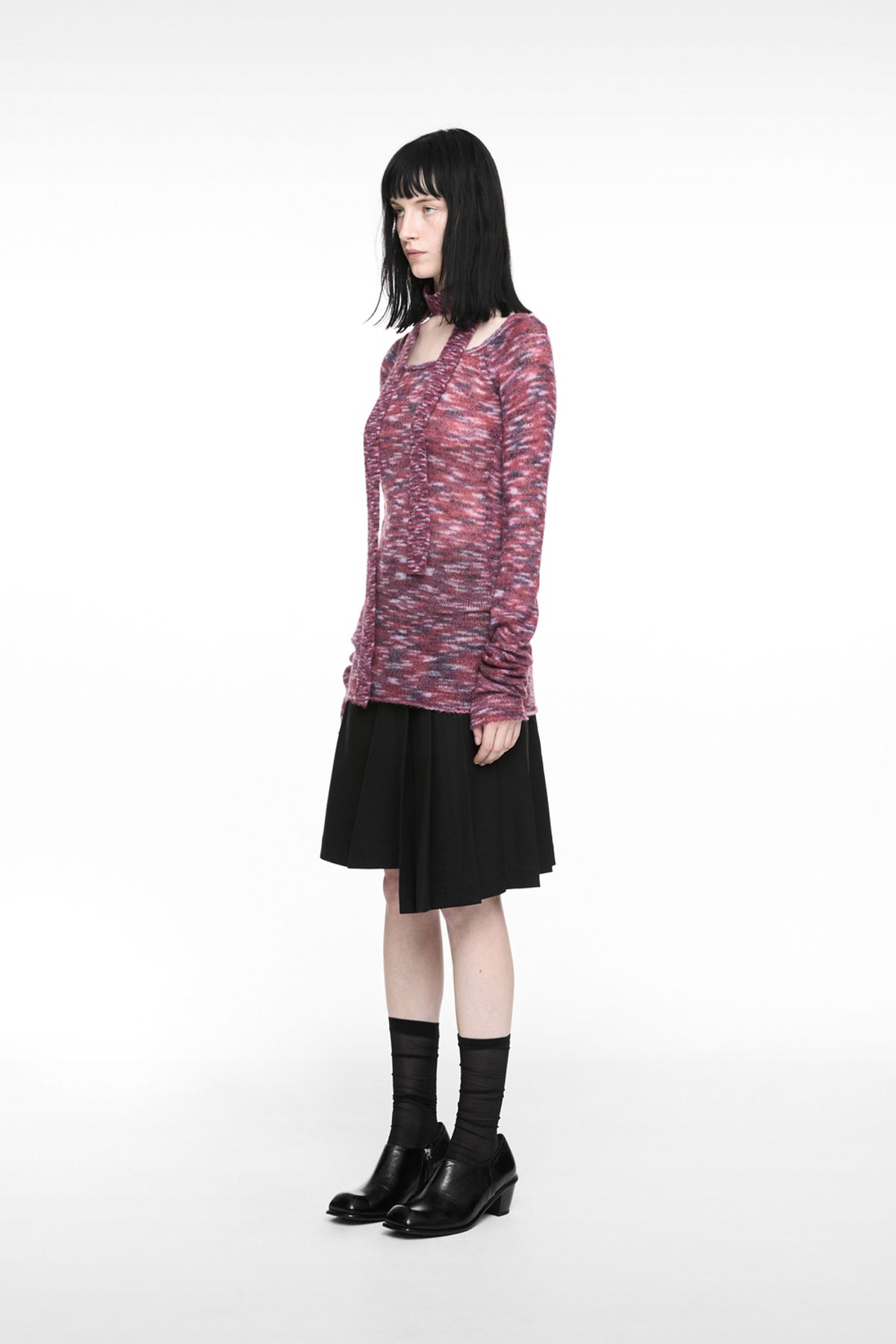 나체(NACHE) MIXED MUFFLER KNIT BLUE
