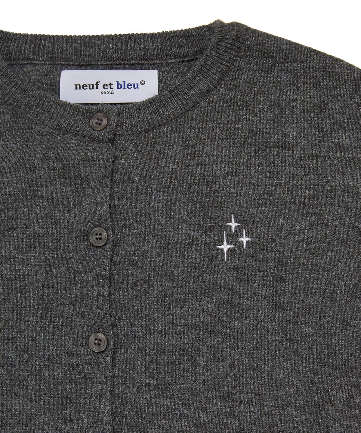 누프에블루(NEUFETBLEU) NEB roundneck cardigan (gray)