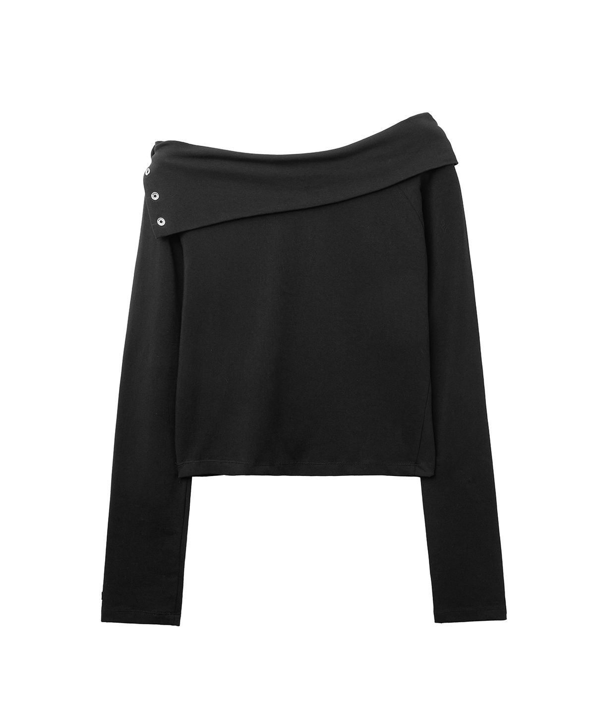 렌세(RENSE) Snap Off Long Sleeve Tee Black