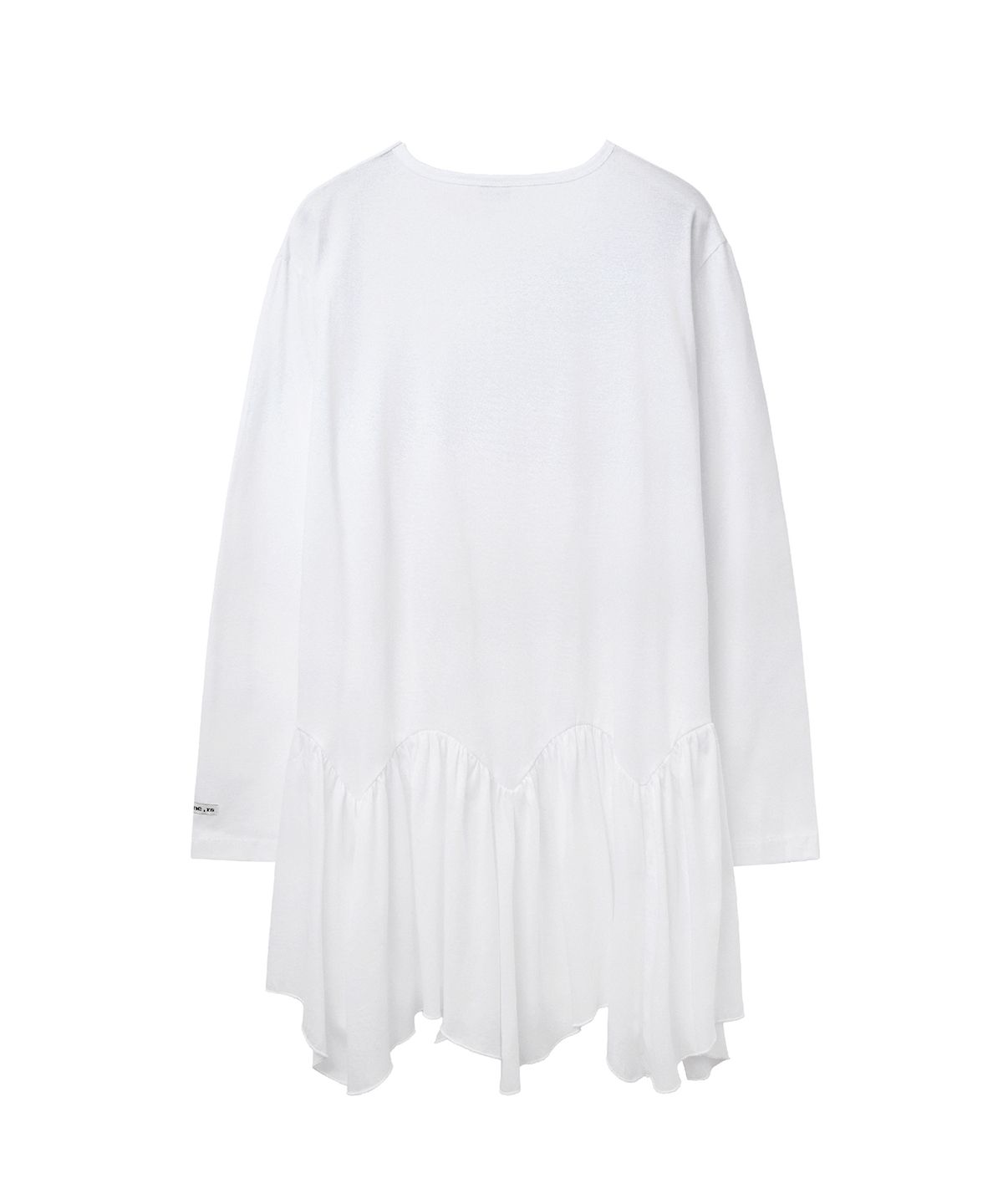 렌세(RENSE) Unbalance Flare Long T-shirt White