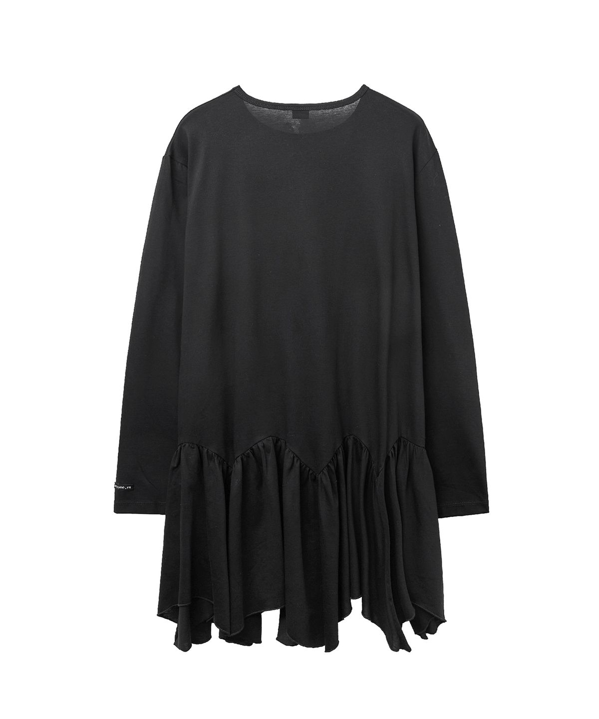 렌세(RENSE) Unbalance Flare Long T-shirt Black