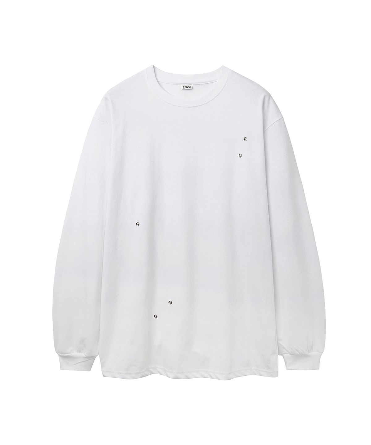 렌세(RENSE) Snap Button Oversize Tee White