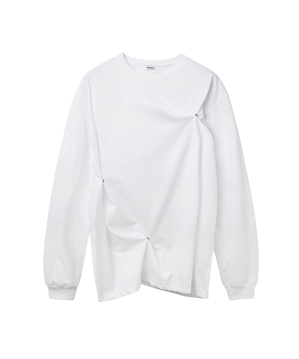 렌세(RENSE) Snap Button Oversize Tee White