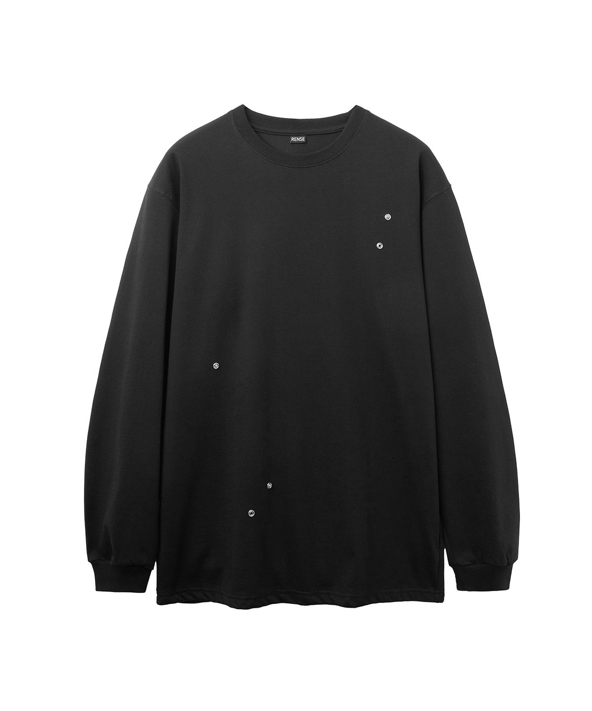 렌세(RENSE) Snap Button Oversize Tee Black