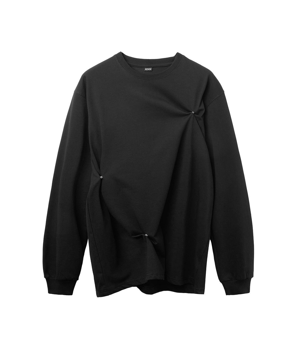 렌세(RENSE) Snap Button Oversize Tee Black