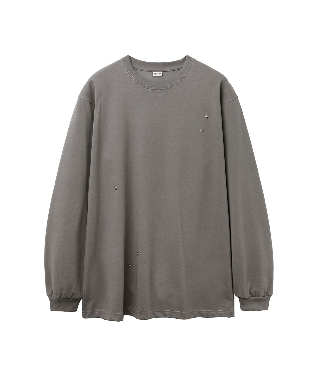 렌세(RENSE) Snap Button Oversize Tee Gray