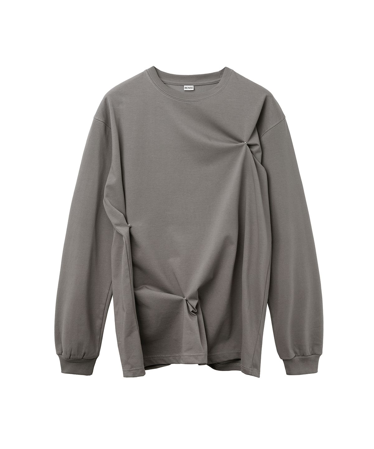 렌세(RENSE) Snap Button Oversize Tee Gray
