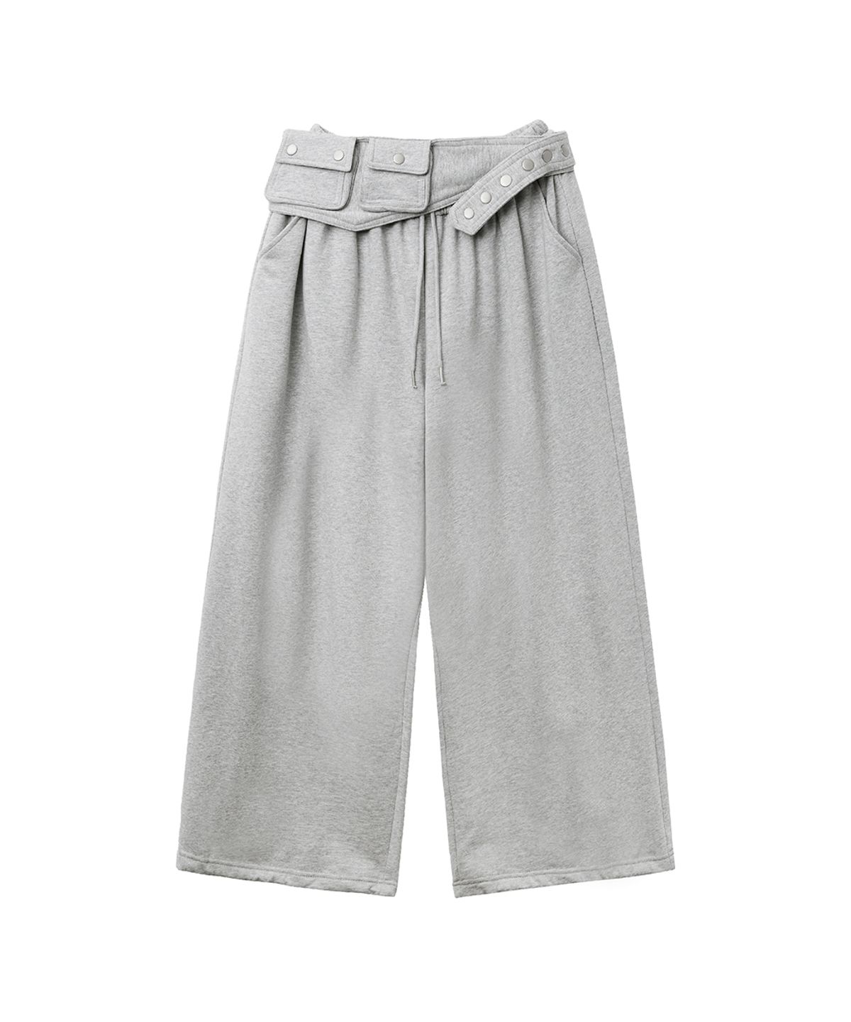 렌세(RENSE) Belt Sweatpants Set Melange Gray