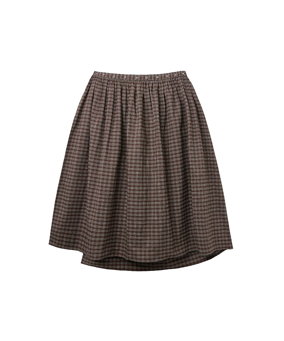 렌세(RENSE) Eyelet Layered Skirt Brown Check