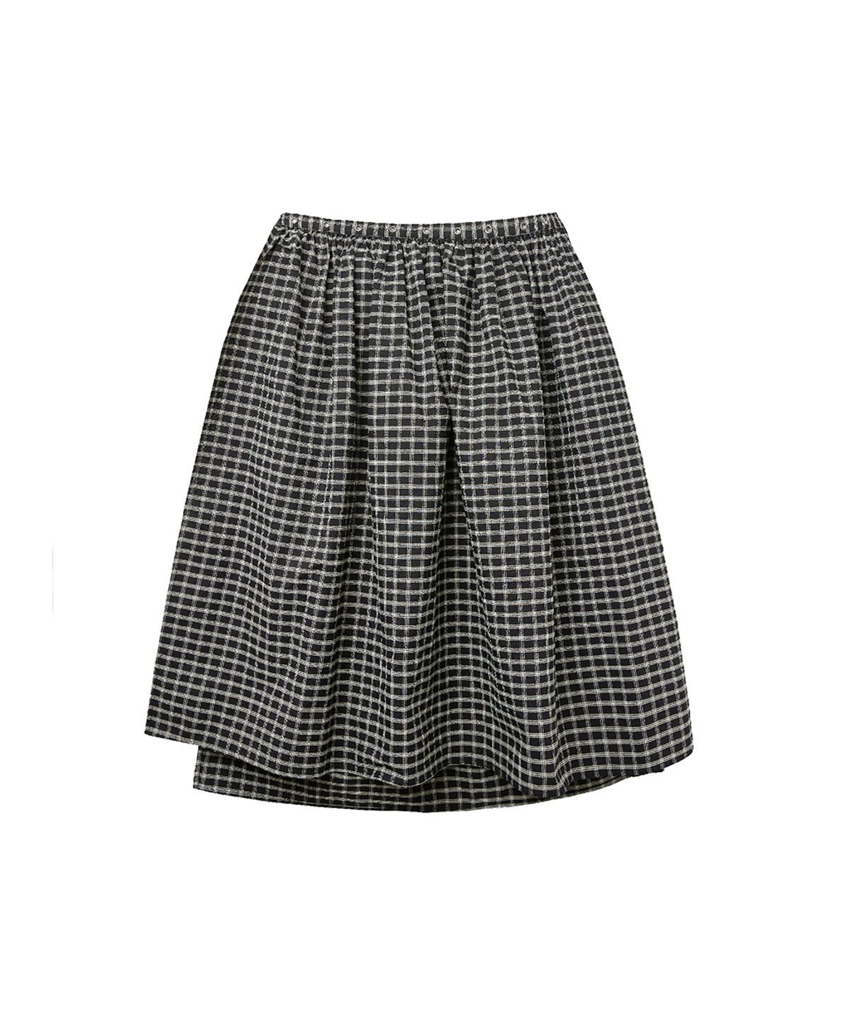 렌세(RENSE) Eyelet Layered Skirt Black Check
