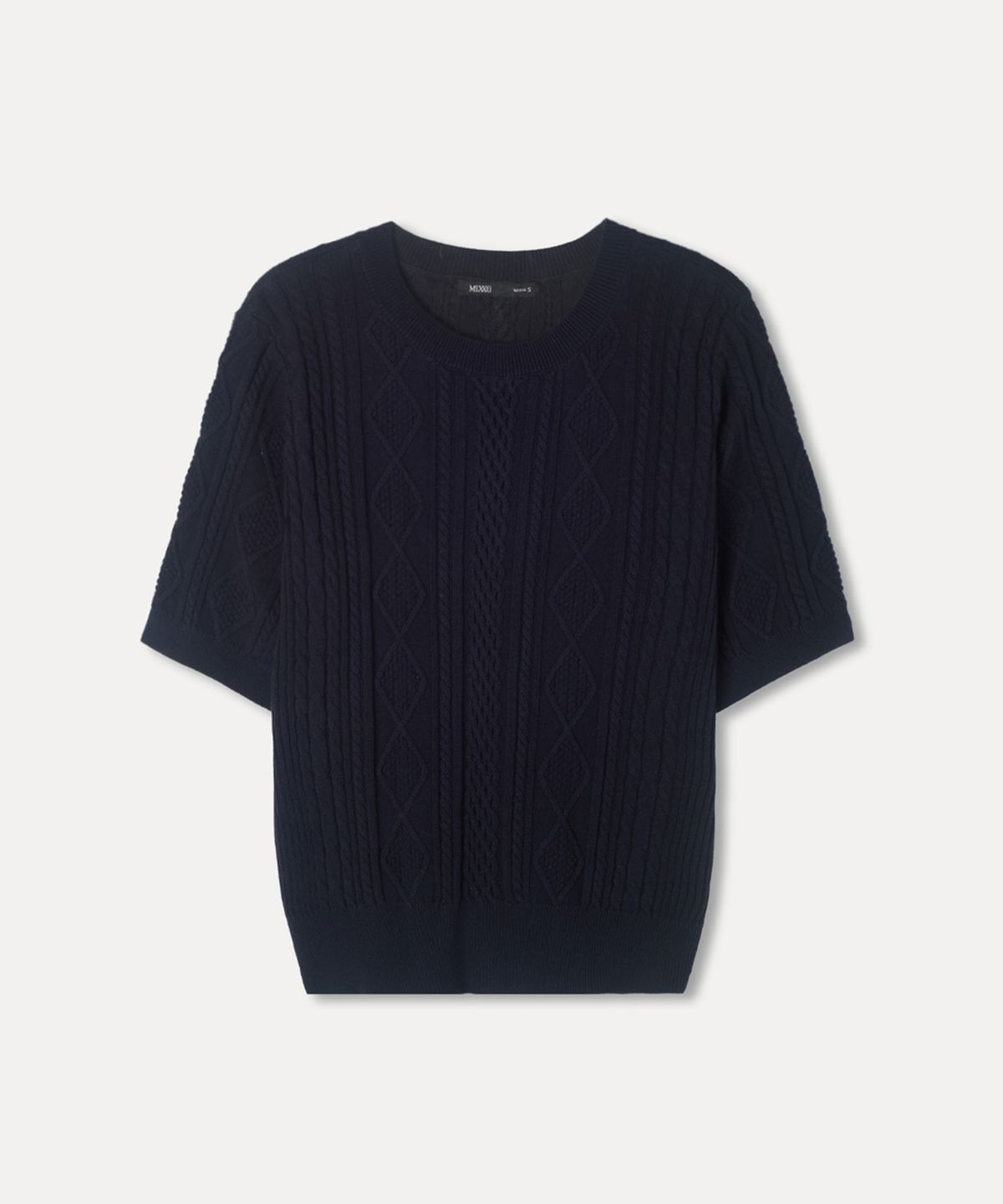 미쏘(MIXXO) 케이블 반팔 풀오버_MIWKAF913T