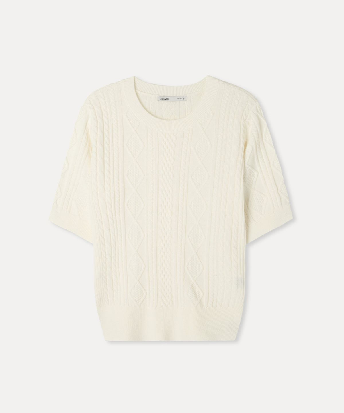 미쏘(MIXXO) 케이블 반팔 풀오버_MIWKAF913T