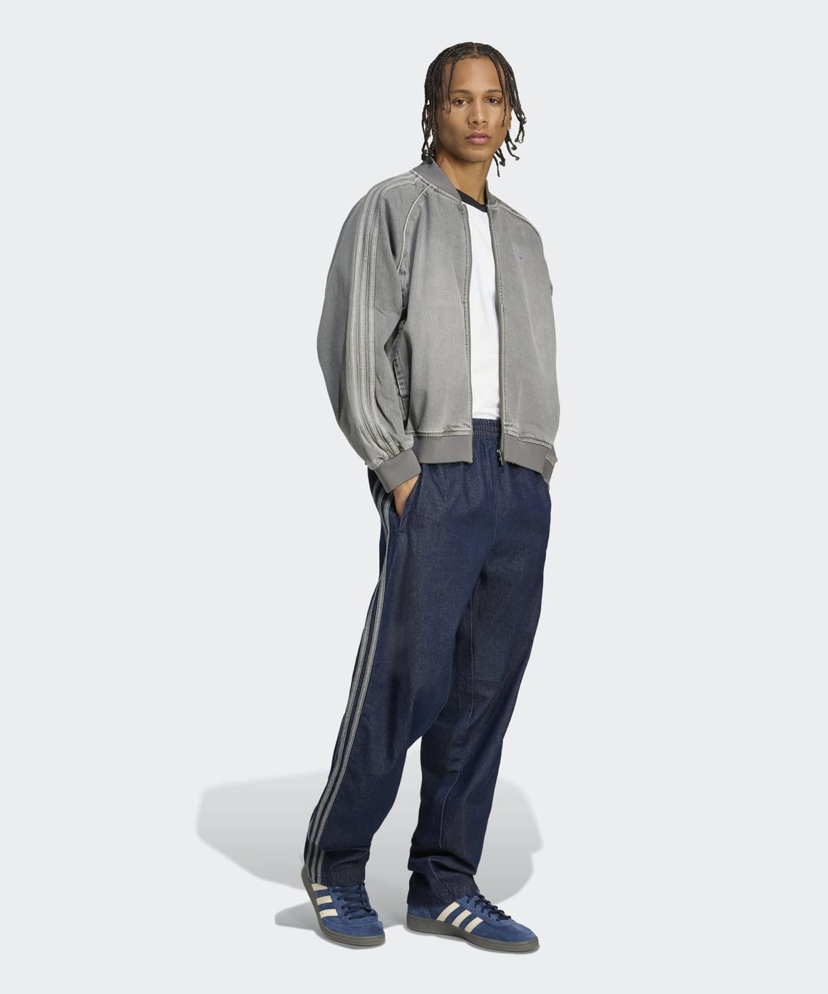 아디다스(ADIDAS) 슈퍼스타 루즈 핏 데님 블랙 워시 재킷 - 차콜데님 / JW5915
