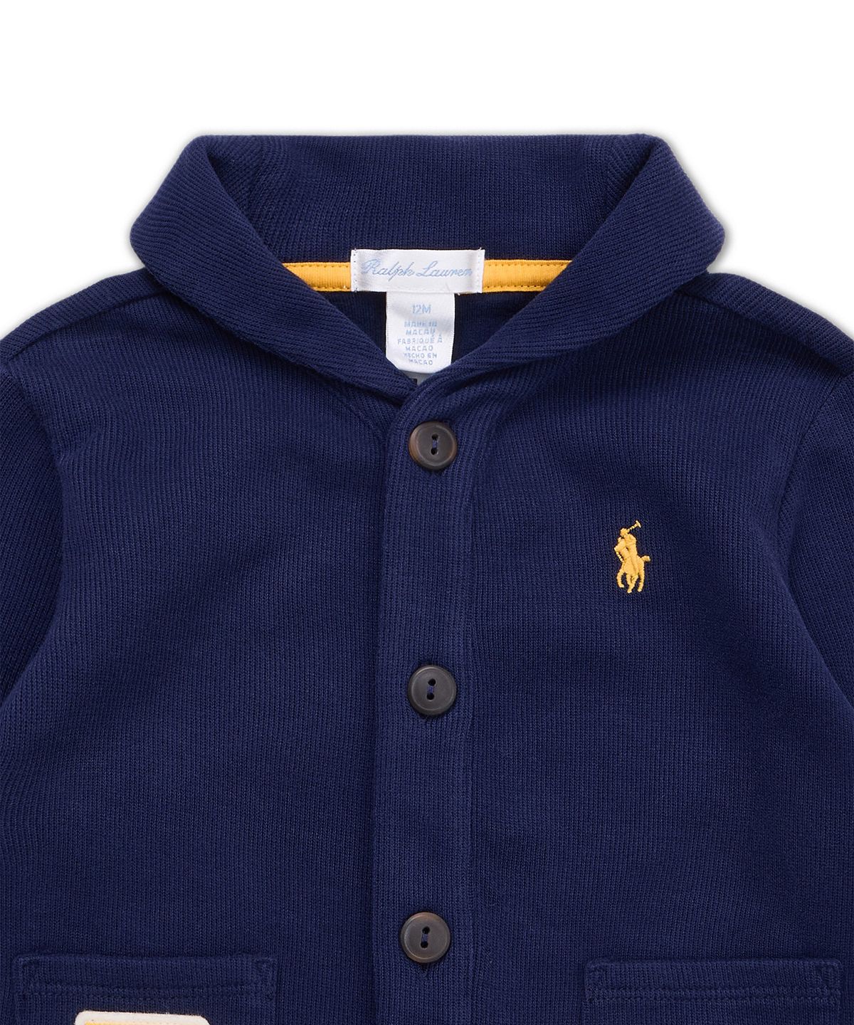 폴로 랄프 로렌 칠드런(POLO RALPH LAUREN CHILDREN) 에스테이트 리브 레터 재킷 앤 팬츠 세트-네이비