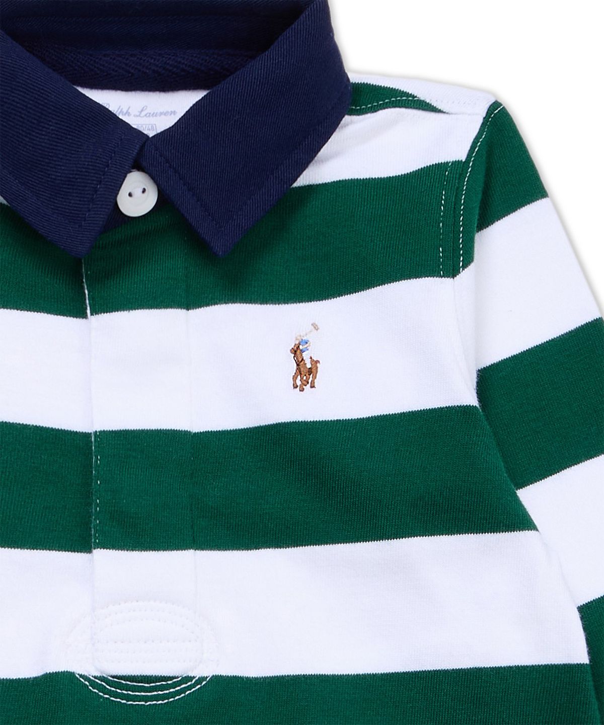 폴로 랄프 로렌 칠드런(POLO RALPH LAUREN CHILDREN) 스트라이프 코튼 럭비 커버올-그린