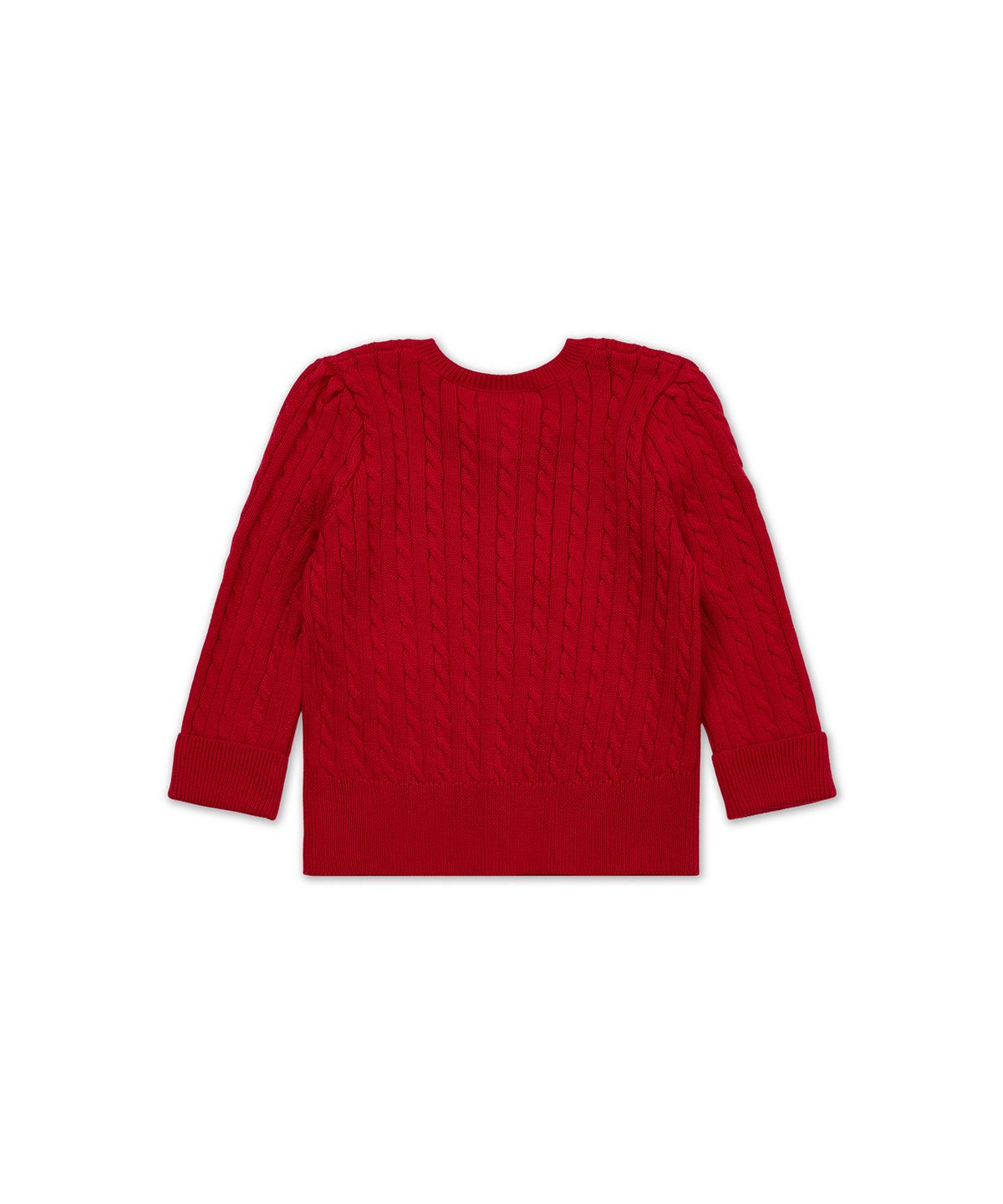 폴로 랄프 로렌 칠드런(POLO RALPH LAUREN CHILDREN) 미니 케이블 코튼 카디건-레드