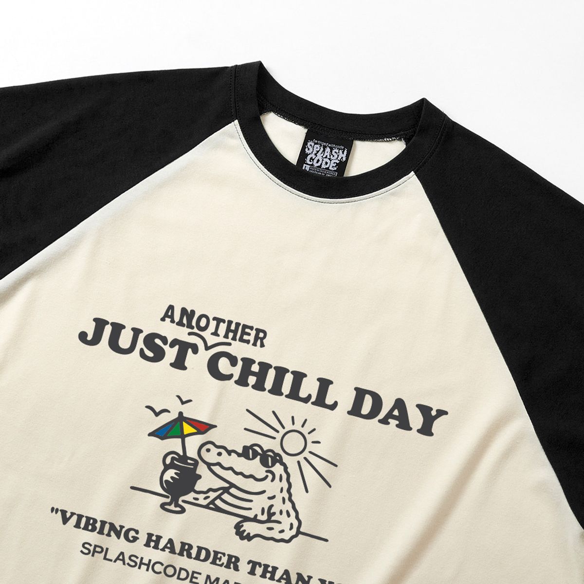 스플래시코드(SPLASHCODE) 래글런 롱슬리브 크림 - 저스트 칠 데이(Just Chill Day)