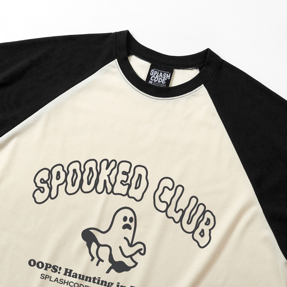 스플래시코드(SPLASHCODE) 래글런 롱슬리브 크림 - 웁씨 고스트(Oopsy Ghost)