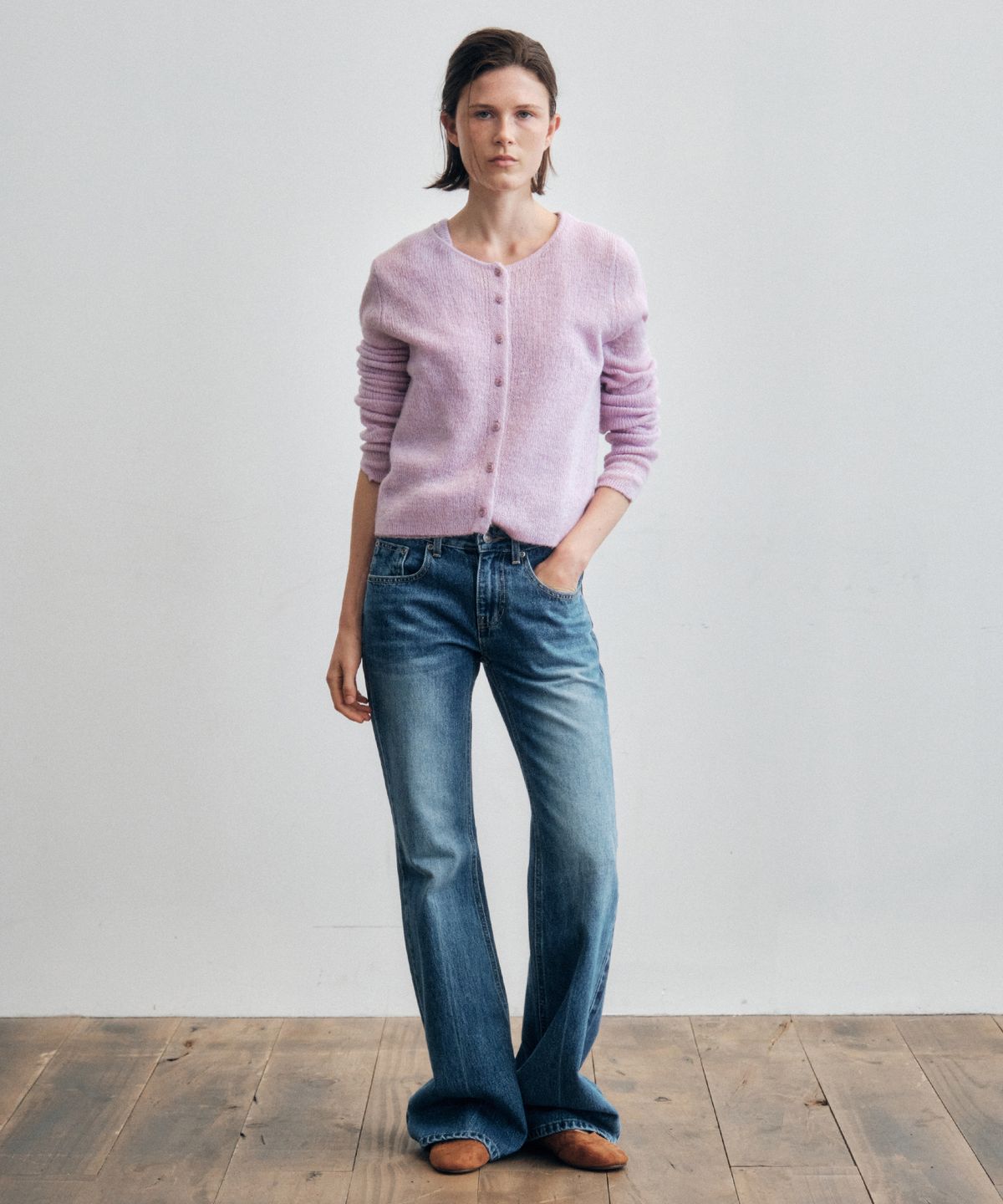 씨타(CITTA) Center Press Washed Flared Denim Pants_CTD422(Medium Blue)