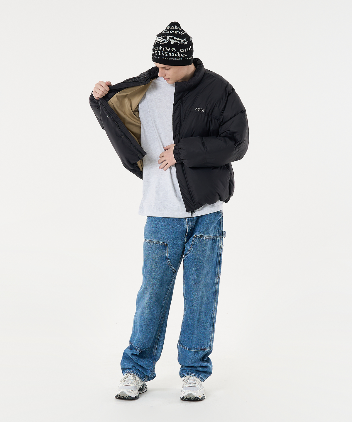 에이카화이트(AECA) AECA CURVED SHORT PUFFER JUMPER-BLACK