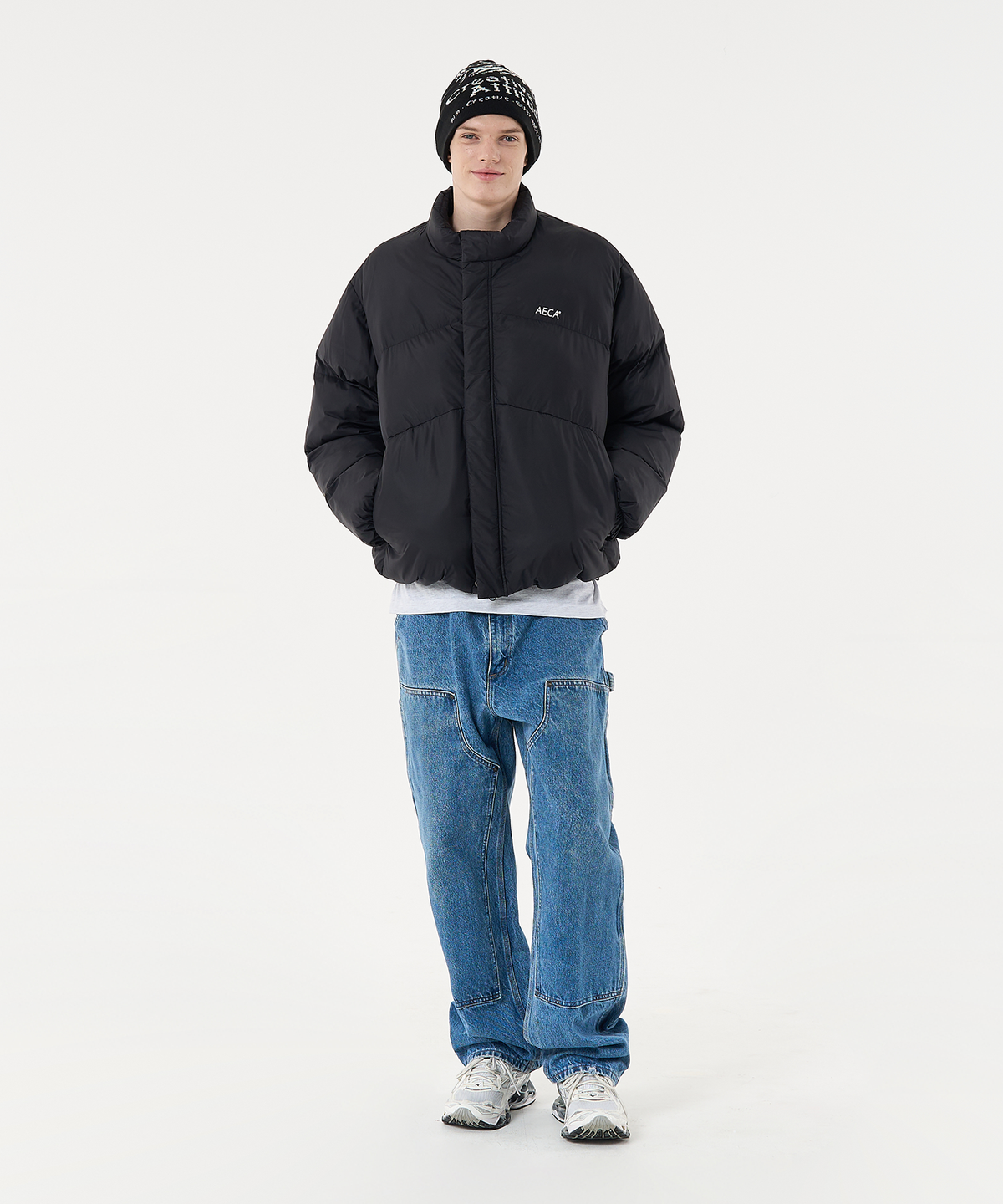 에이카화이트(AECA) AECA CURVED SHORT PUFFER JUMPER-BLACK