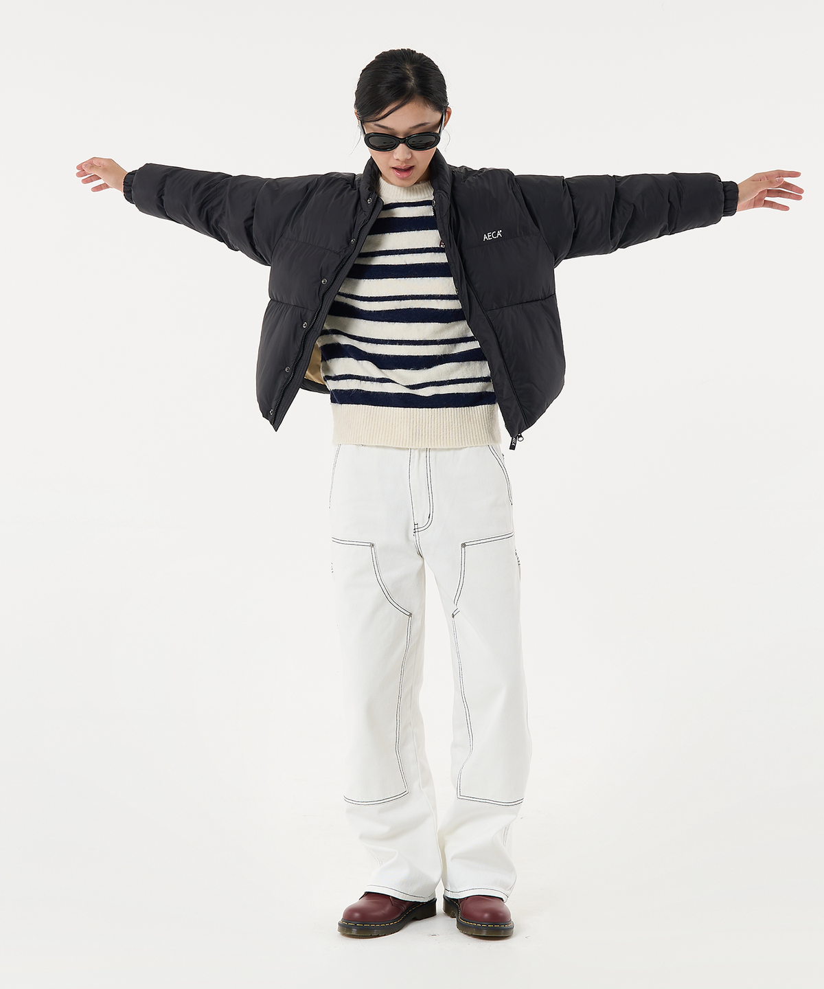 에이카화이트(AECA) AECA CURVED SHORT PUFFER JUMPER-BLACK